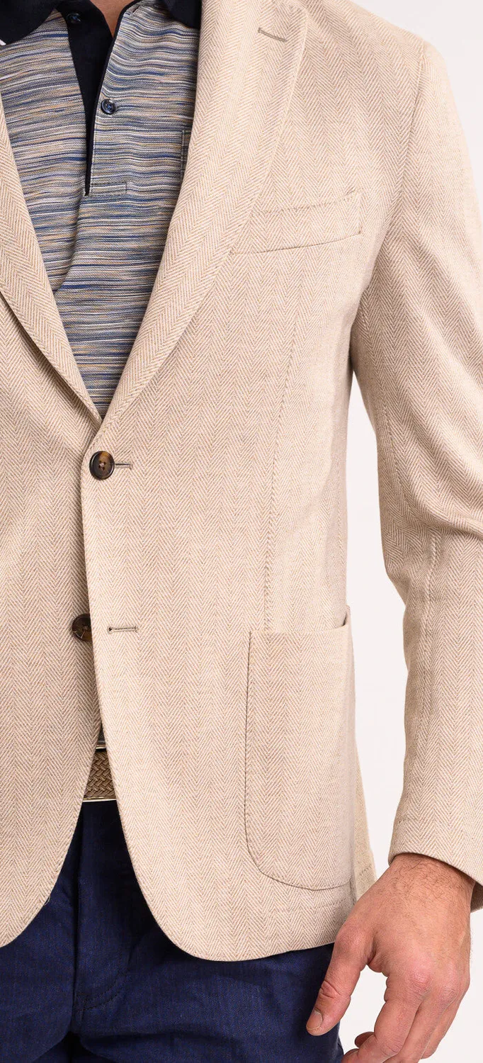 Alain Delon giacca beige estiva sfoderata cotone