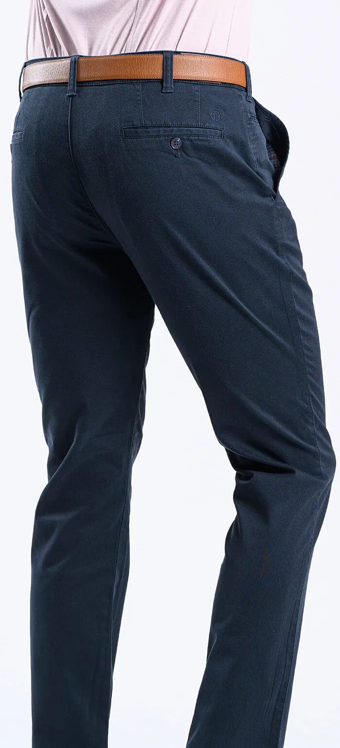 Alain Delon pantalone uomo blu rombi cotone slim fit