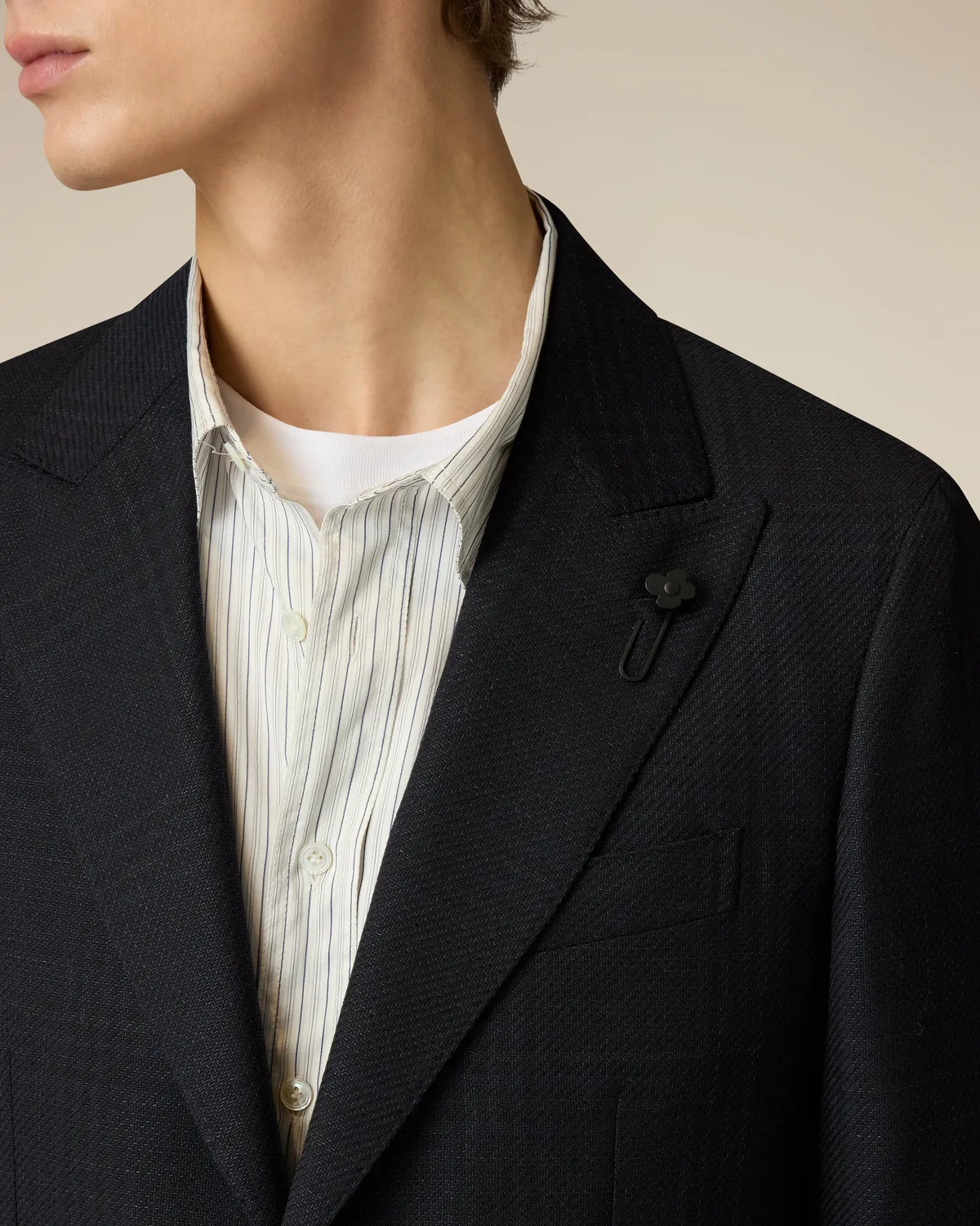 Lardini Iconic Giacca Monopetto Blu Lana Galles