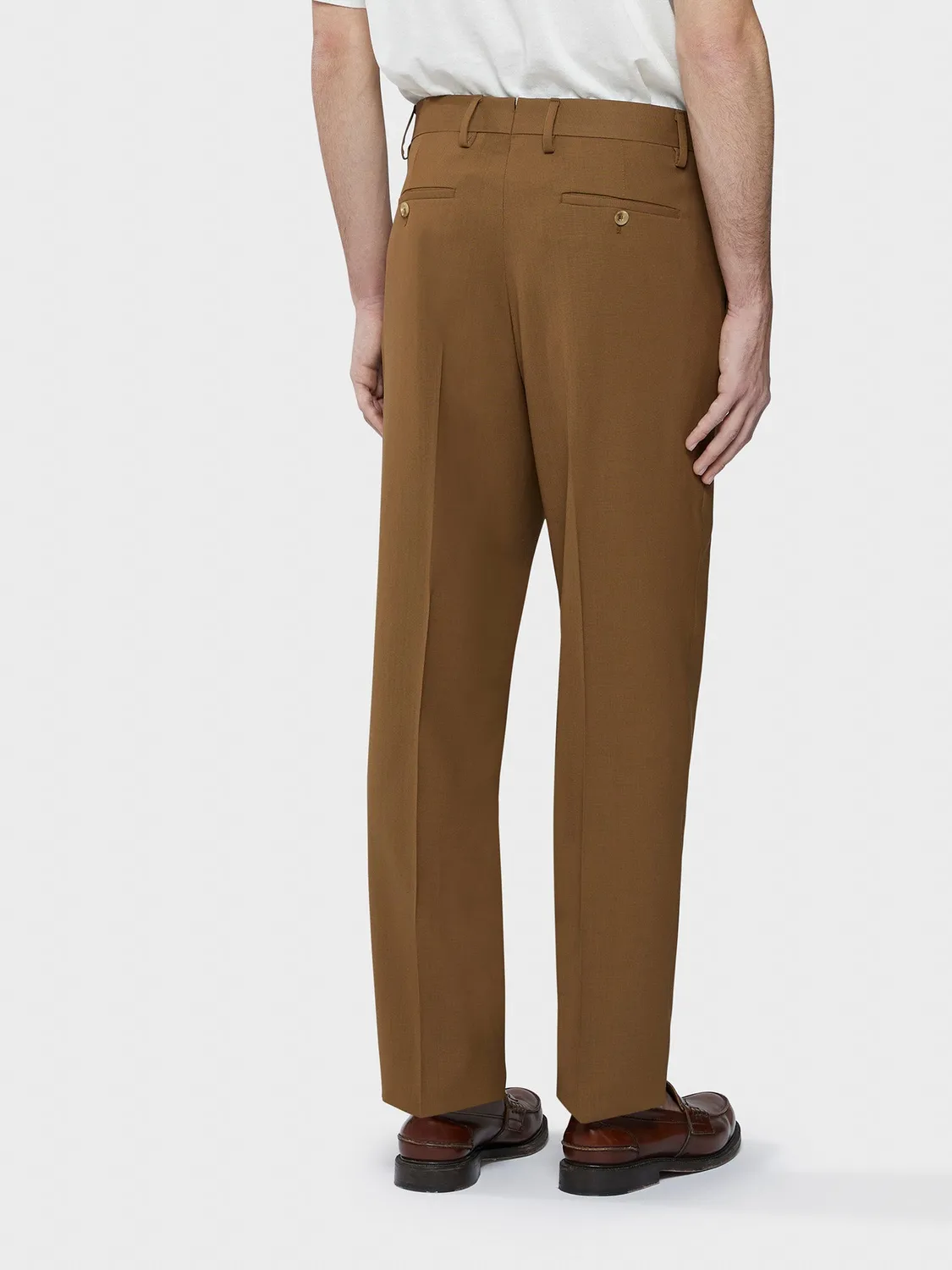 Caruso Houdini pantalone tropical lana marrone