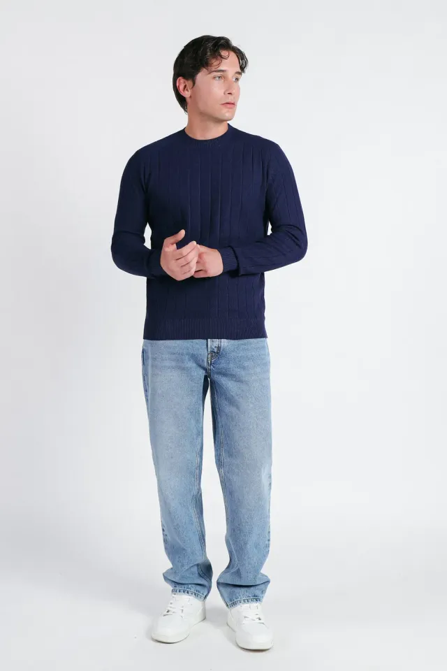 Sonny Bono Maglia Girocollo Cobalto Uomo Lavorata
