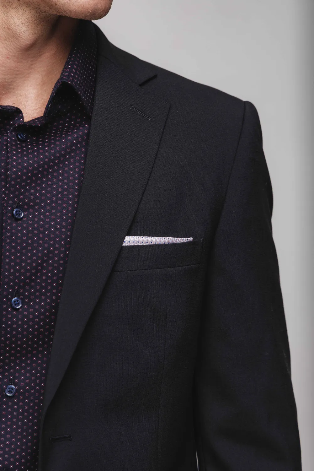 Alain Delon abito nero slim fit 2 bottoni elasticizzato