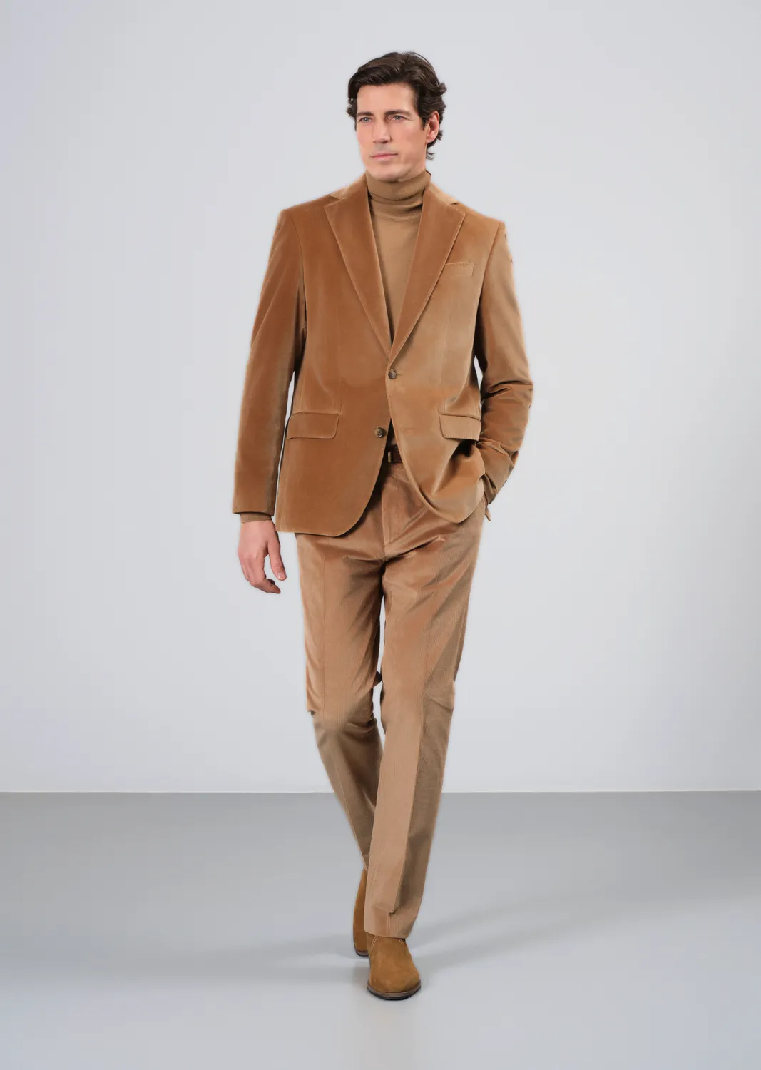 Sand Menswear Merino Id dolcevita lana cammello chiaro