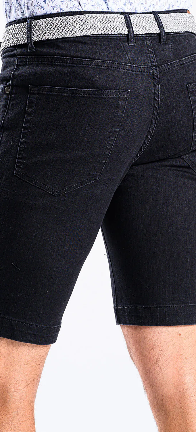 Alain Delon short jeans nero slim fit 35/32 cotone