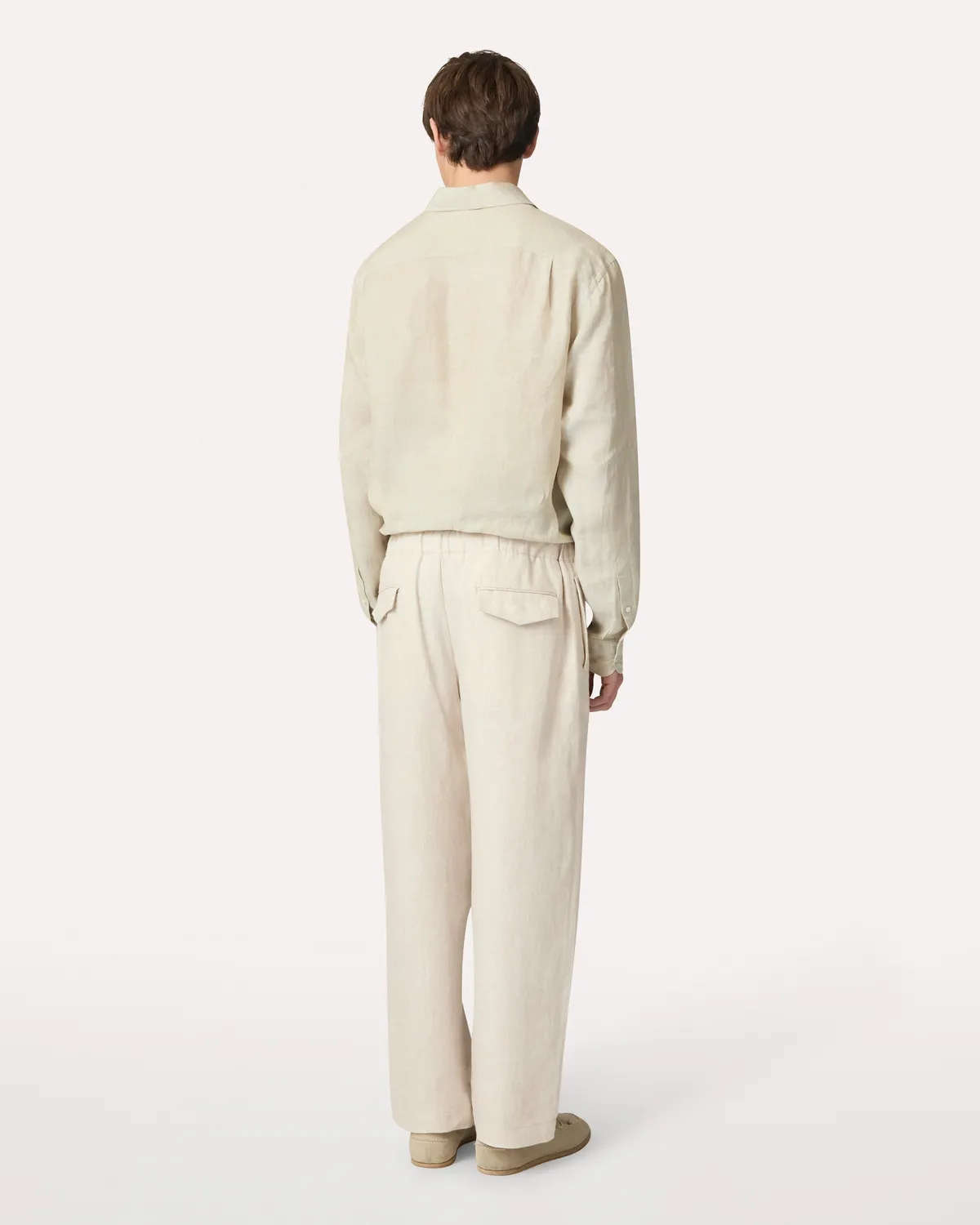 Lardini pantalone beige senza pieghe lino 23 cm