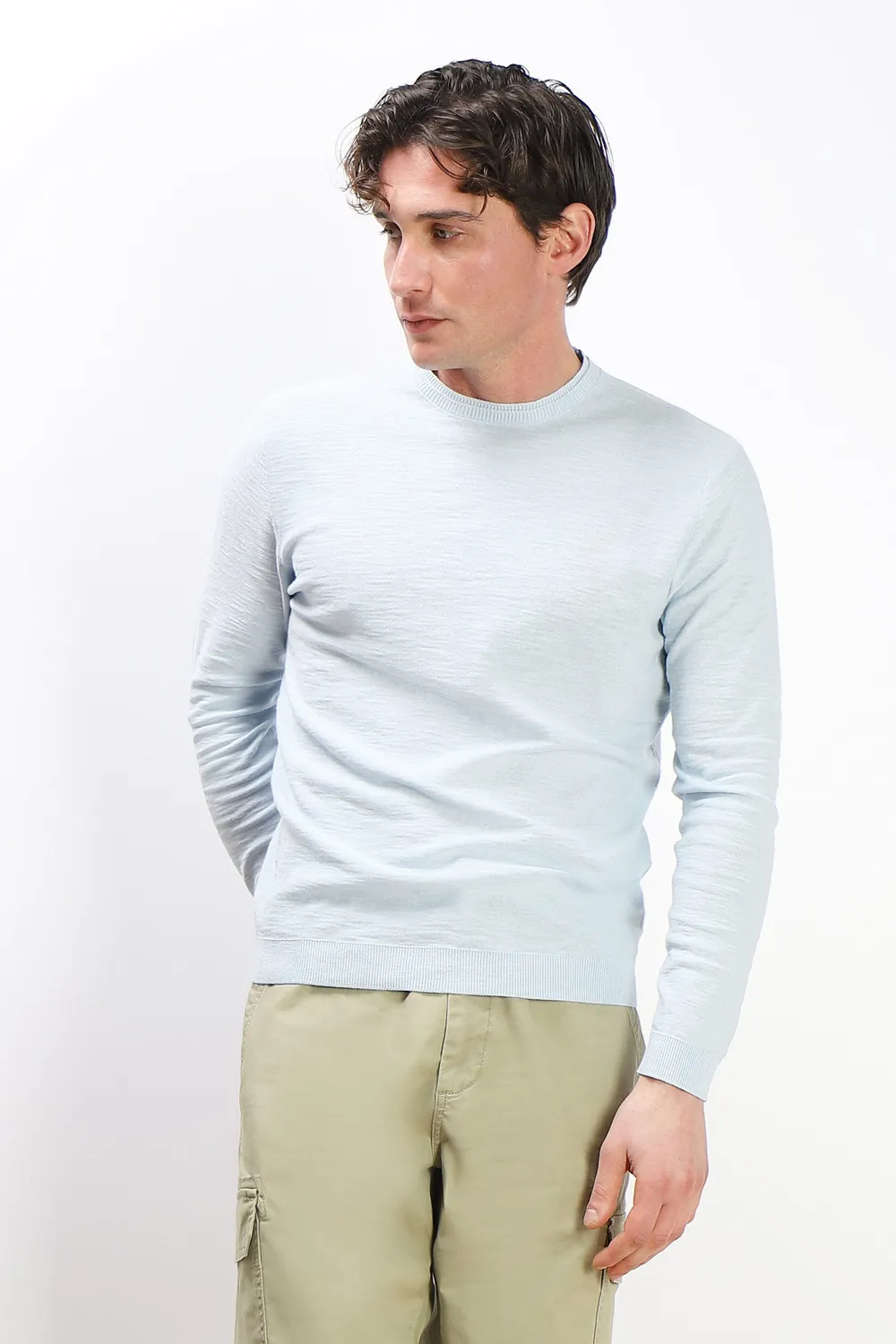 Sonny Bono maglia girocollo slub cielo