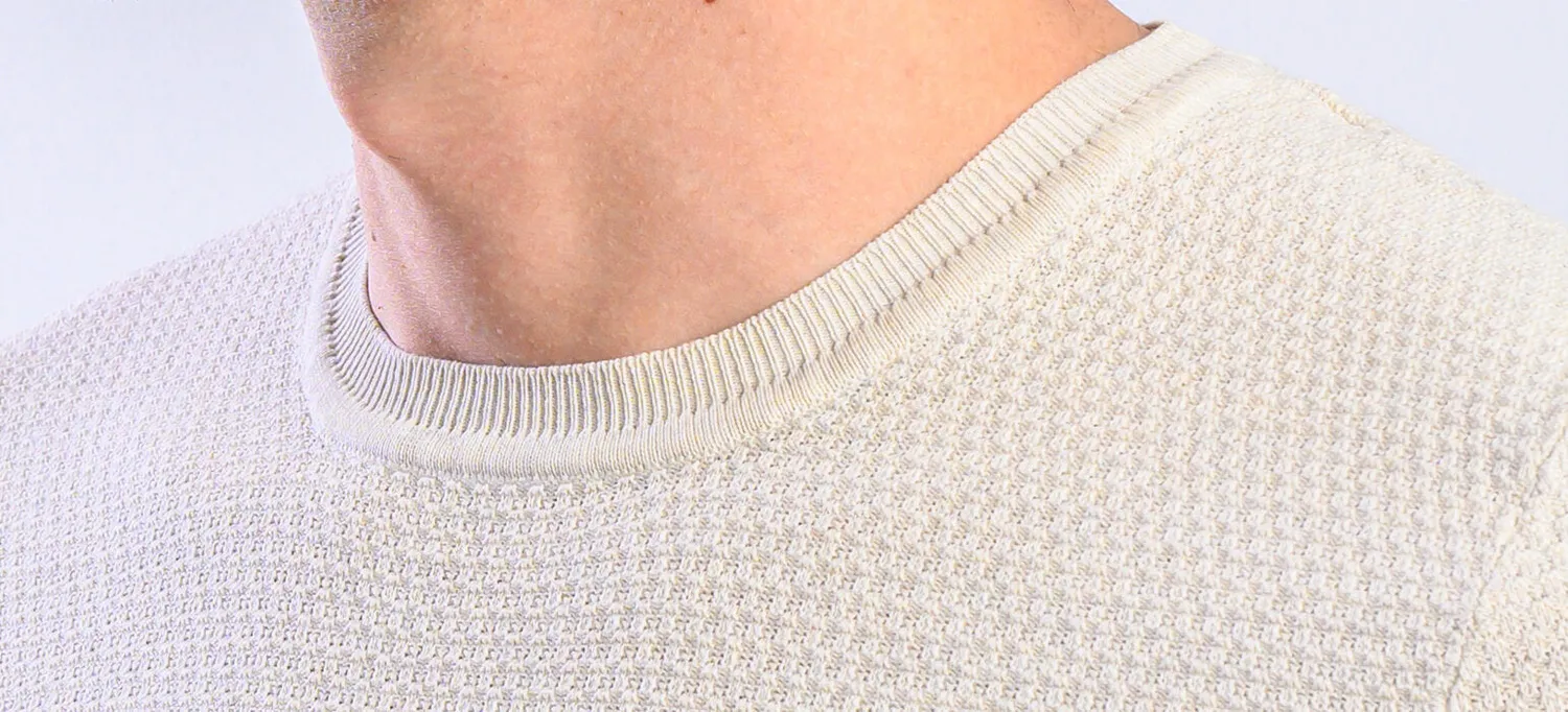 Alain Delon t-shirt beige maglia cotone slim fit