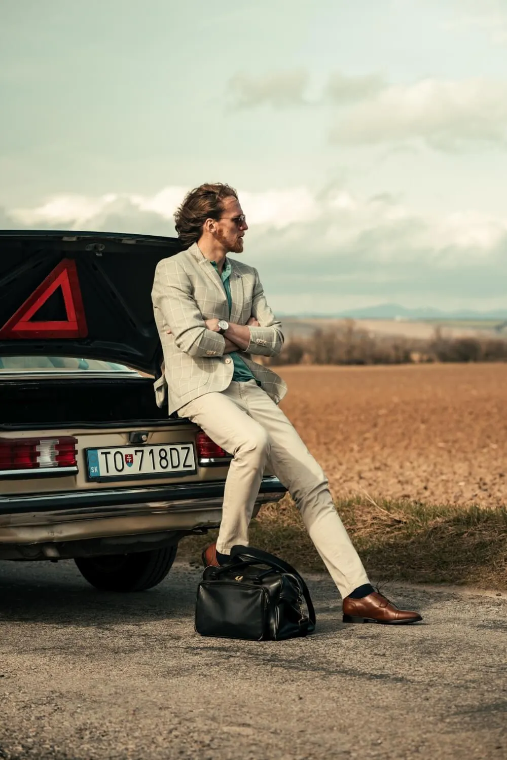 Alain Delon pantalone chino beige slim fit elastico