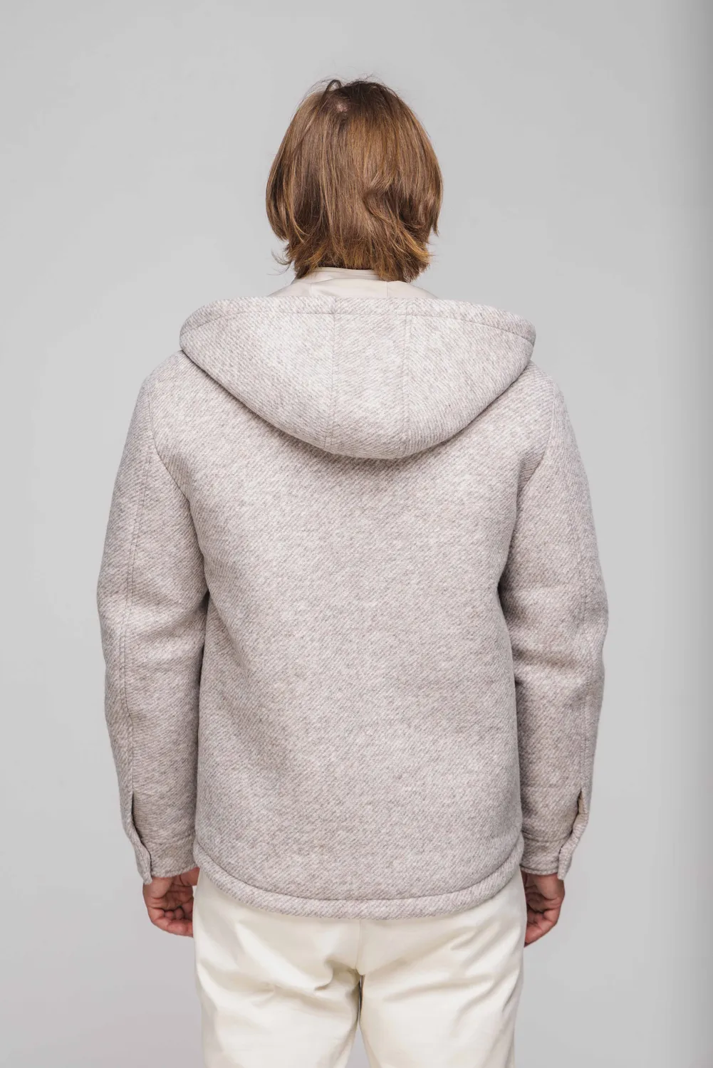Alain Delon giubbotto beige cappuccio inserto removibile