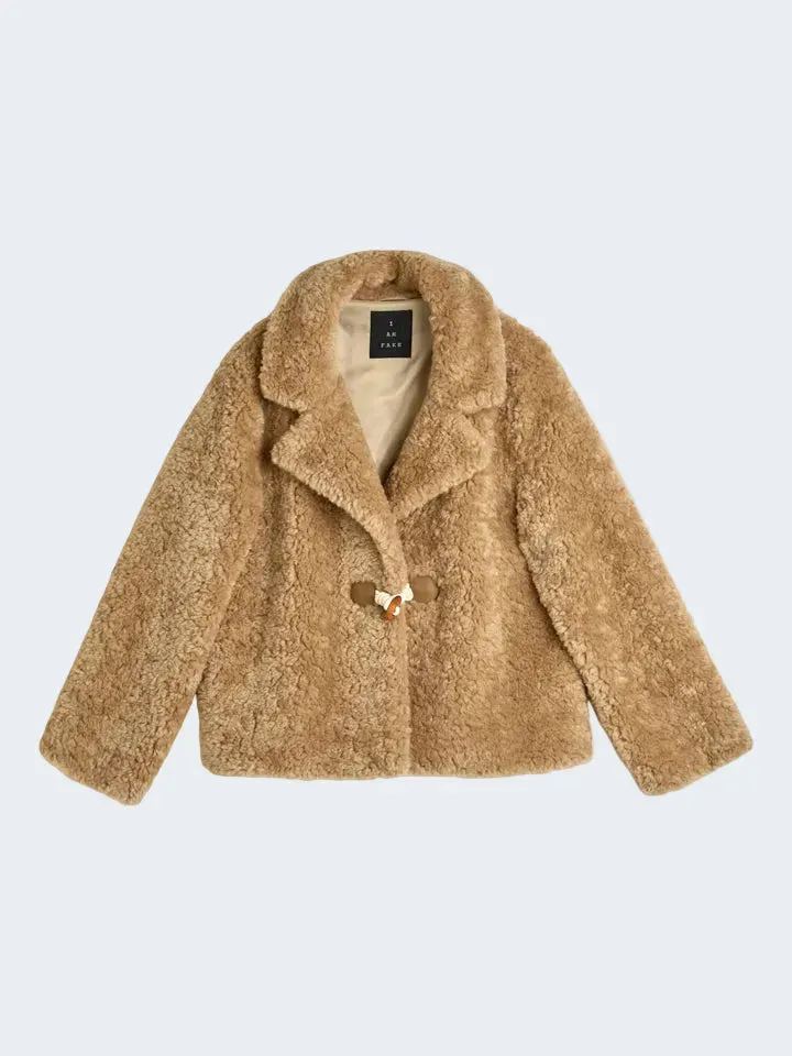 Sand Menswear 7512 Ruri Short cappotto ecopelliccia cammello