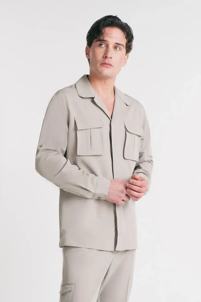 Sonny Bono Giubbotto Overshirt Sabbia Mezza Stagione