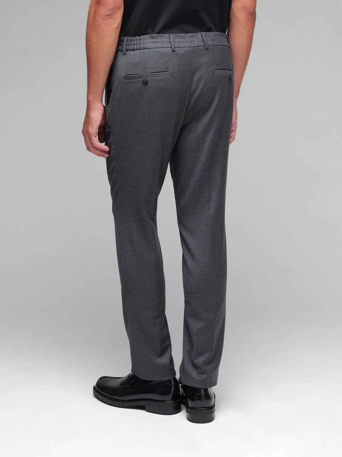 Paoloni Pantalone jogging flanella grigio lana stretch
