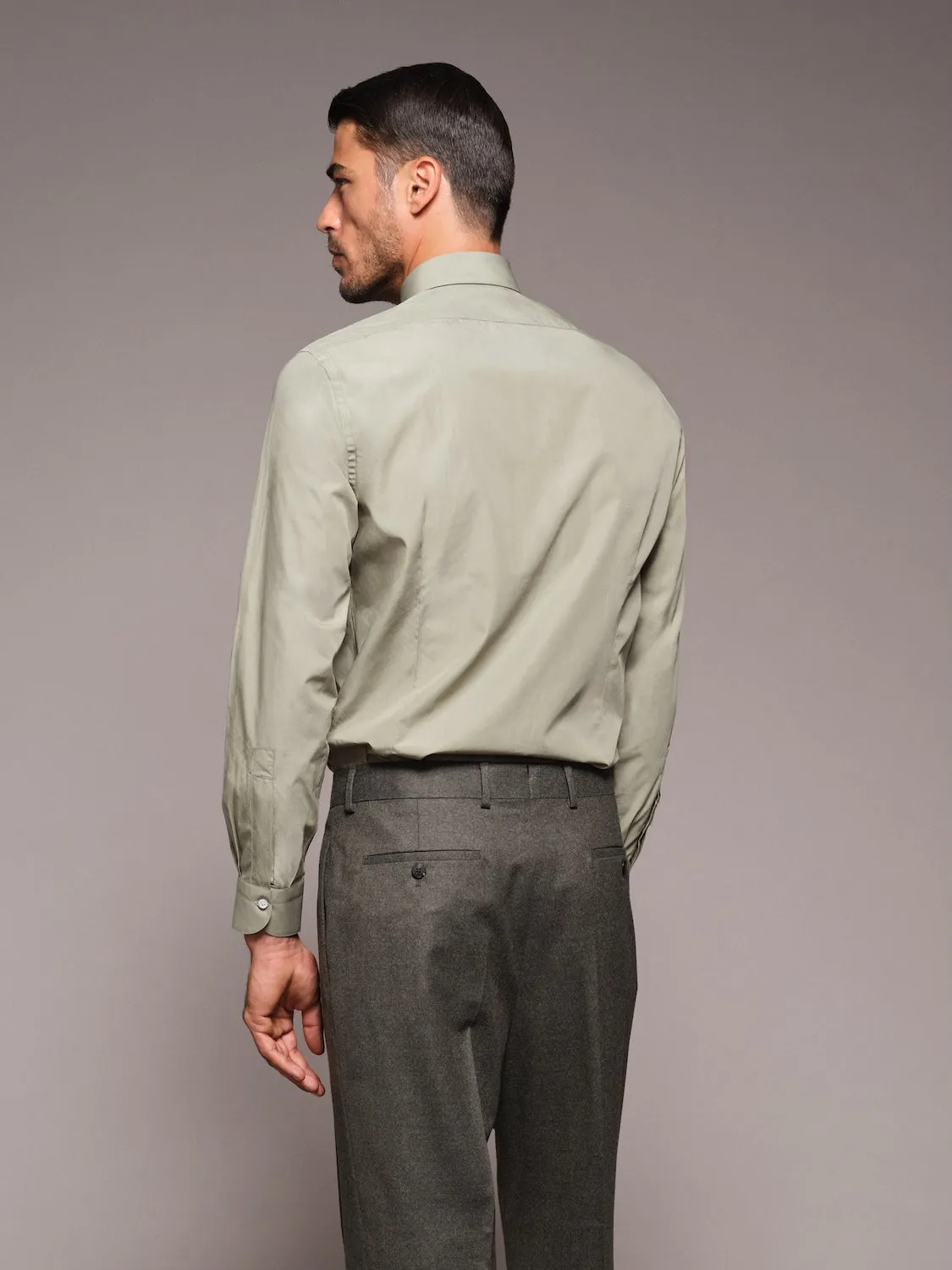 Caruso camicia slim cotone verde