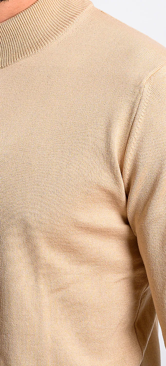 Alain Delon dolcevita beige cotone collo basso taglia S