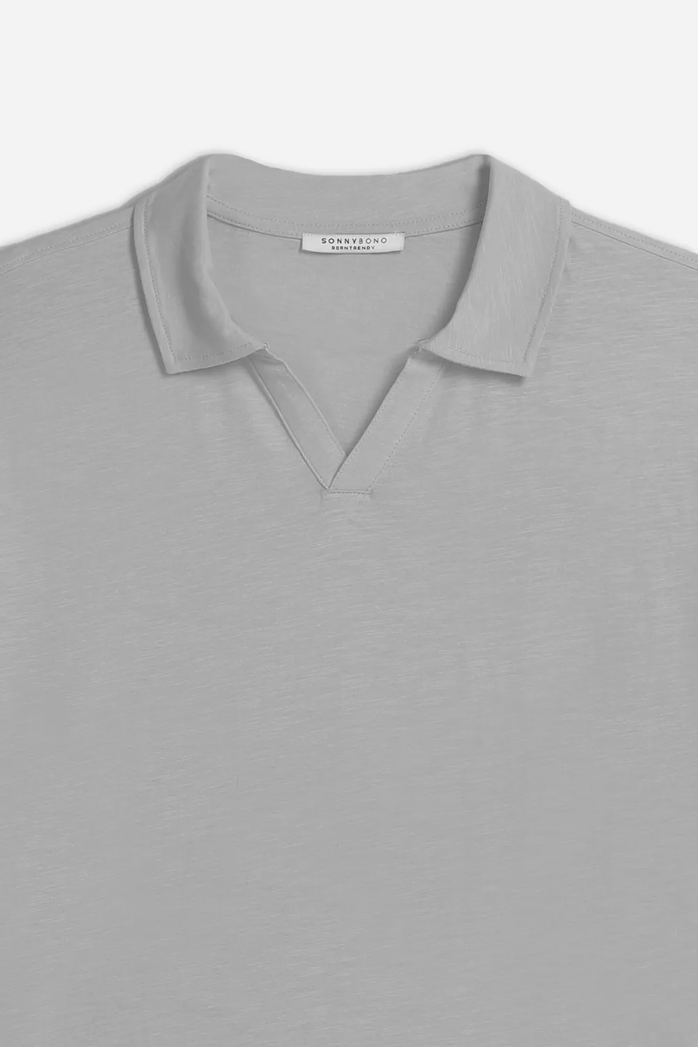 Sonny Bono Polo Slub Collo Derby Grigio Scuro Cotone