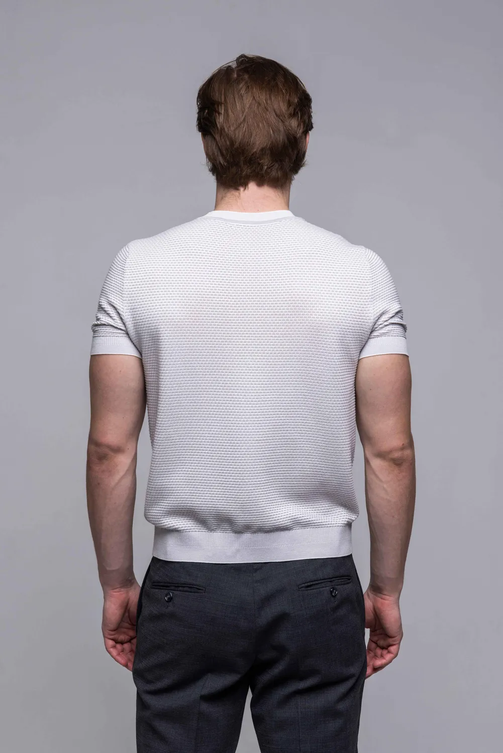 Alain Delon T-Shirt Maglia Biancogrigia Cotone