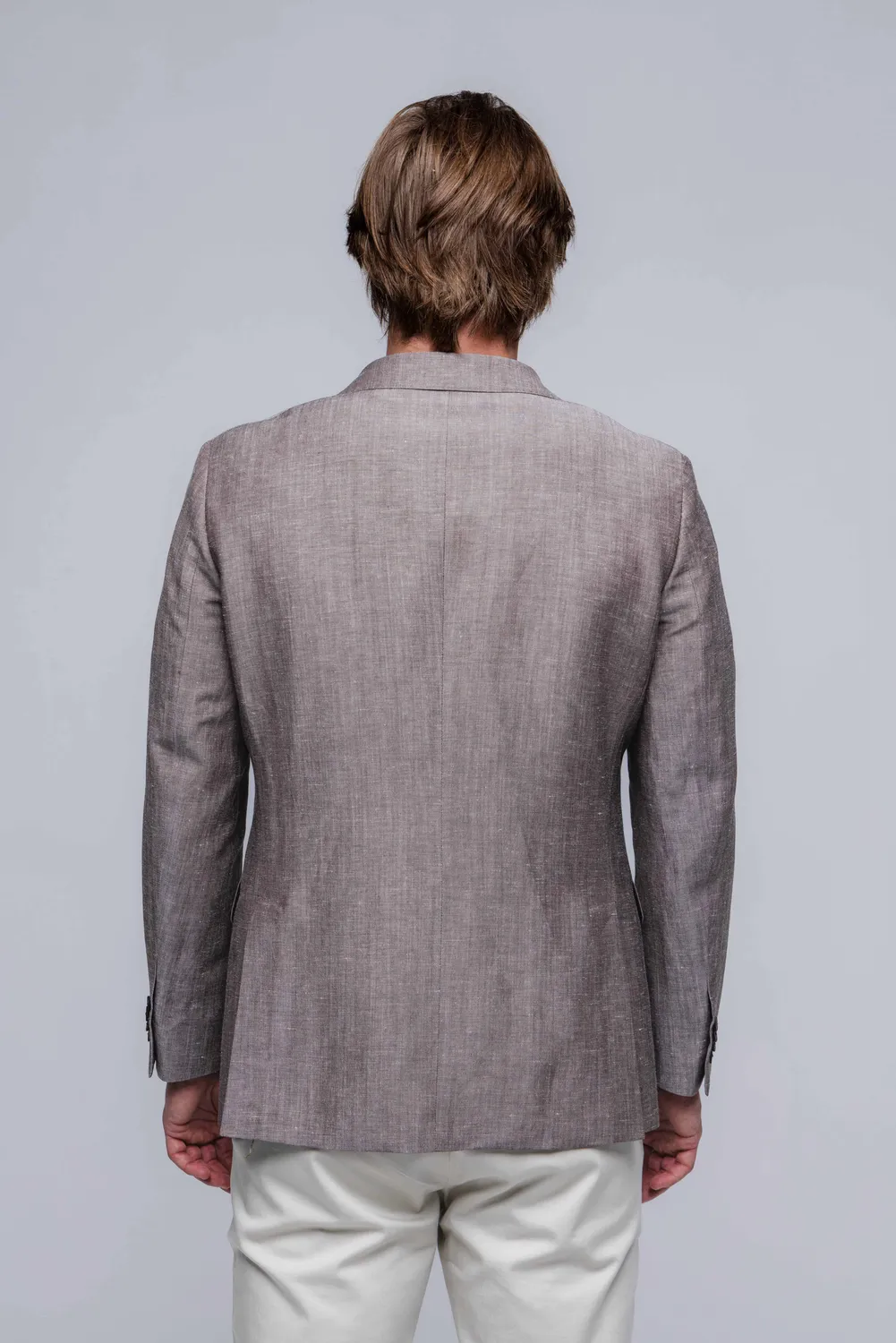 Alain Delon giacca slim fit marrone melange leggera