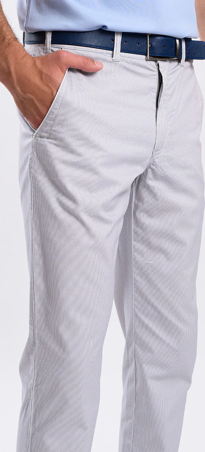 Alain Delon Chino Beige Stampa Gallo Slim Fit