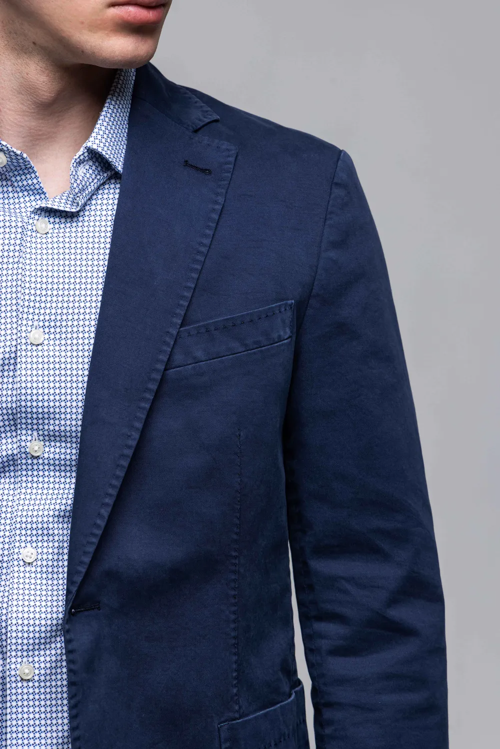 Alain Delon Slim Fit blazer cotone blu taglia 50