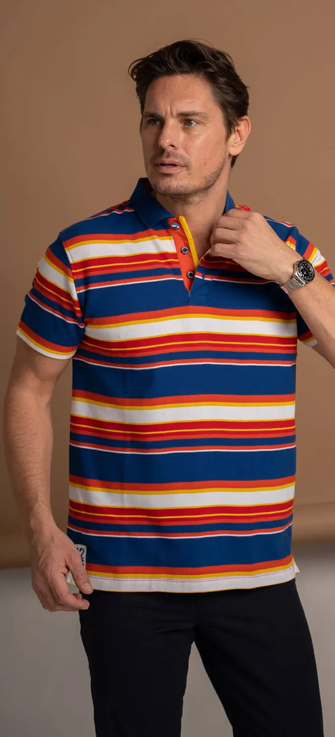 Alain Delon polo sportiva cotone righe slim fit