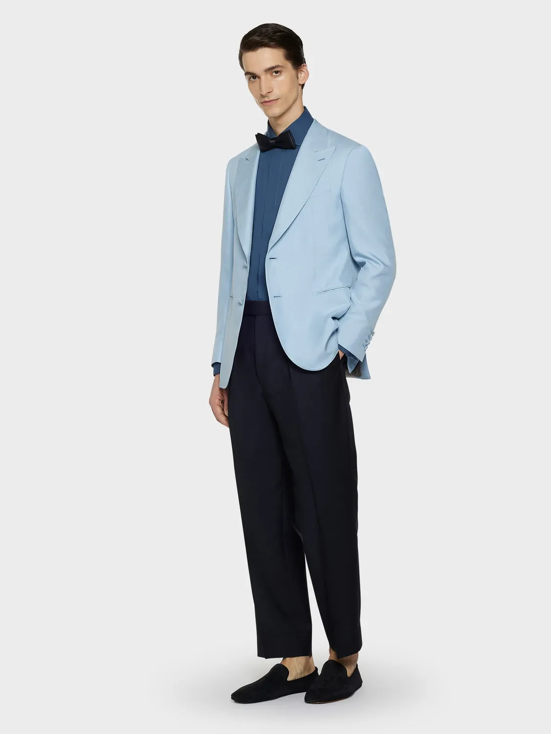 Caruso camicia slim cotone blu notte