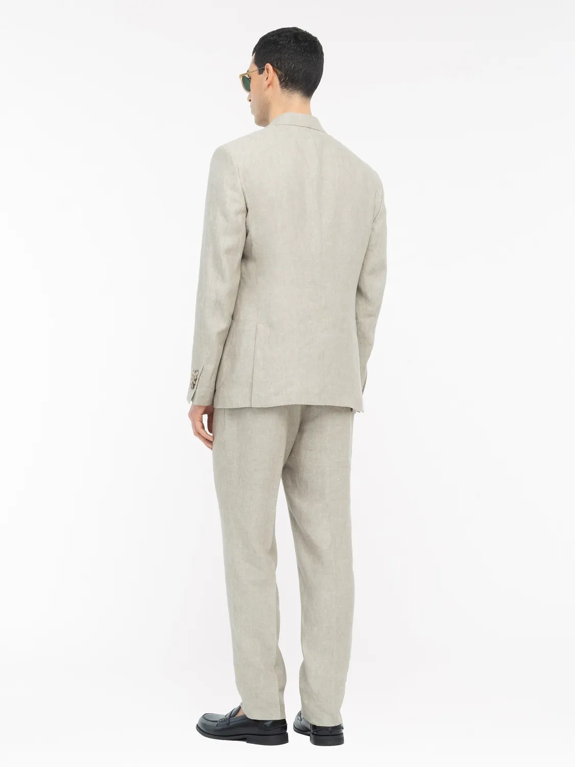Paoloni abito sfoderato lino beige 2 bottoni