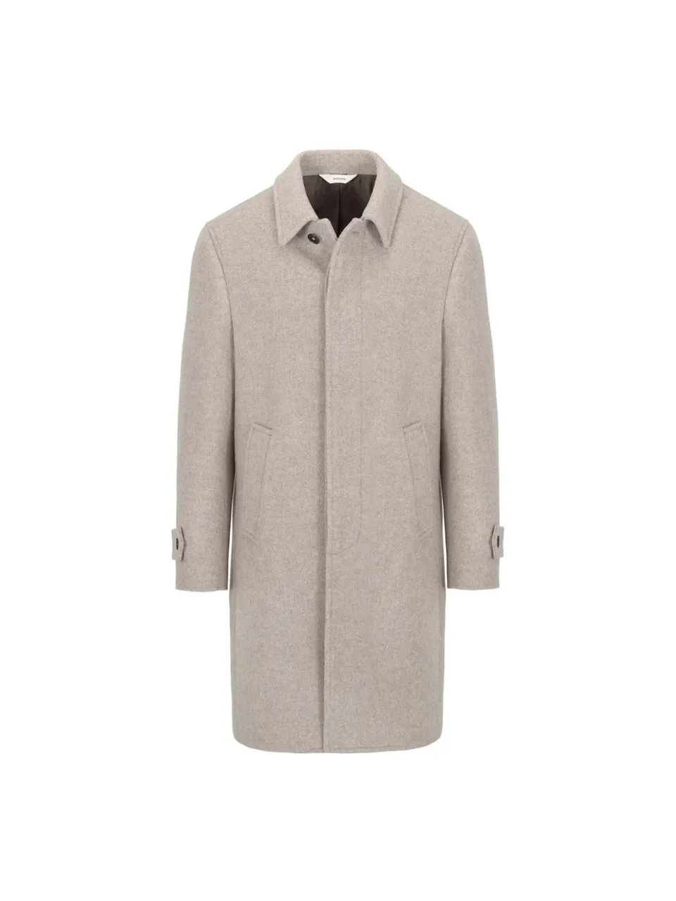 Paoloni Cappotto panno lana cashmere marrone semifoderato