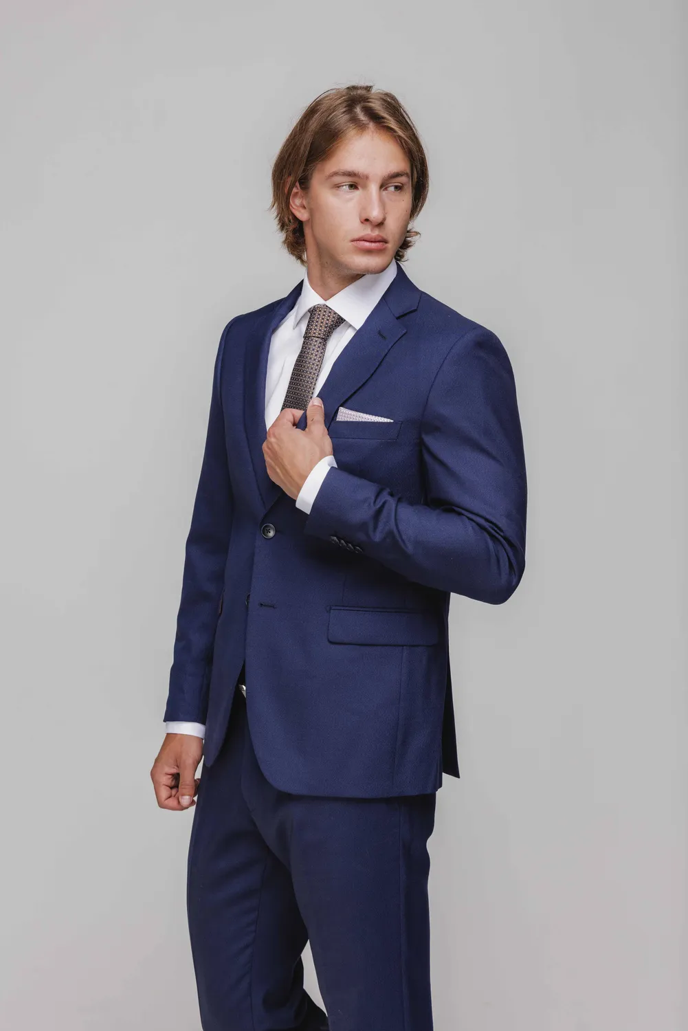 Alain Delon Slim Fit abito blu strutturato taglia 50
