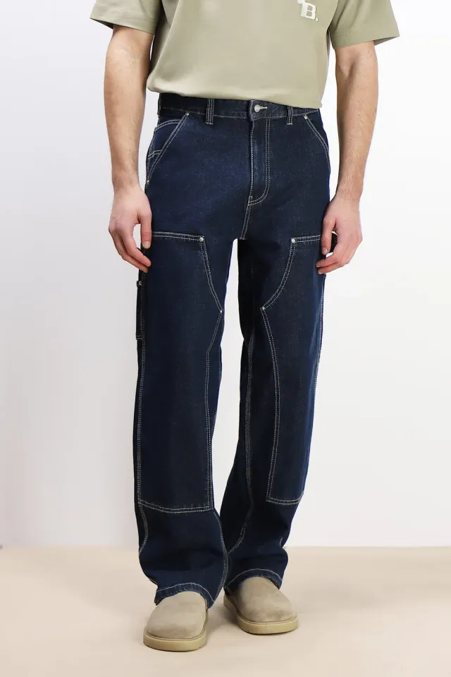 Sonny Bono Worker Pantalone Denim Blu Vestibilità Comoda