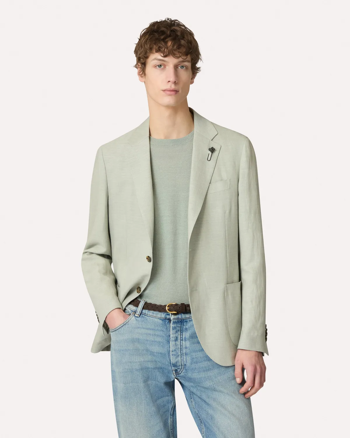 Lardini Iconic Giacca Salvia Effetto 3D Uomo