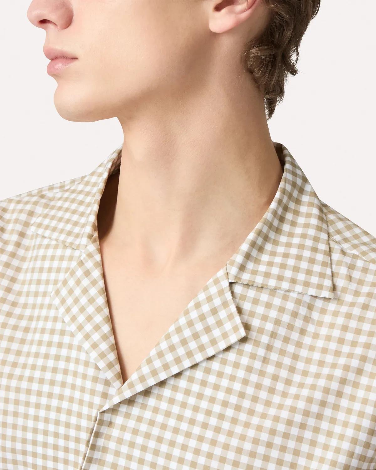 Lardini Camicia Quadretti Bicolor Popeline Relaxed Verde
