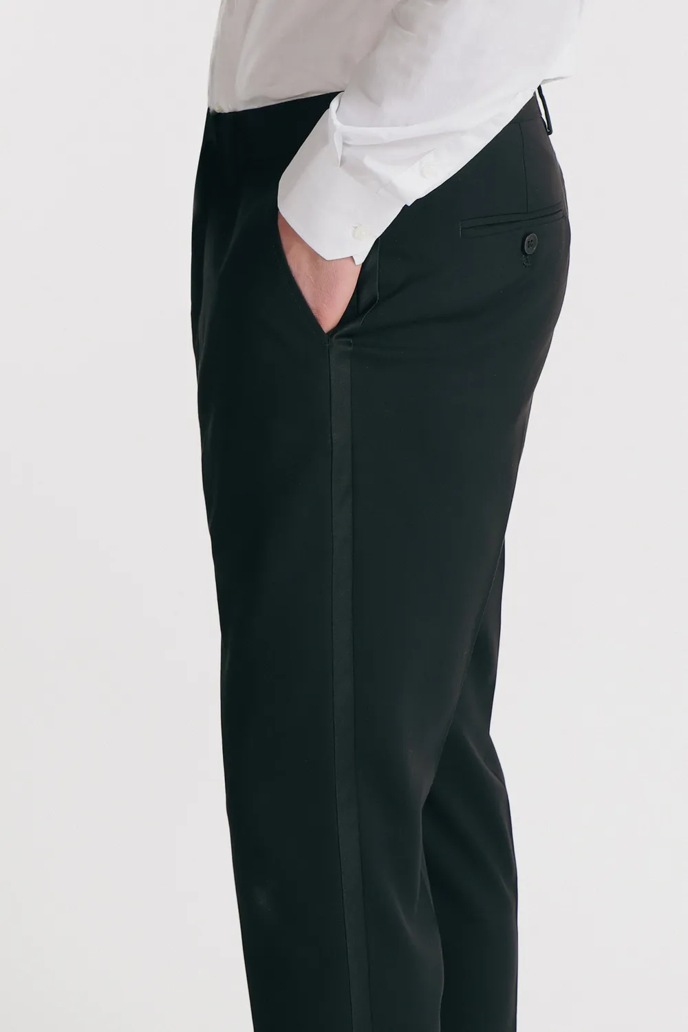 Sonny Bono Pantaloni Classici Neri Bordino Raso