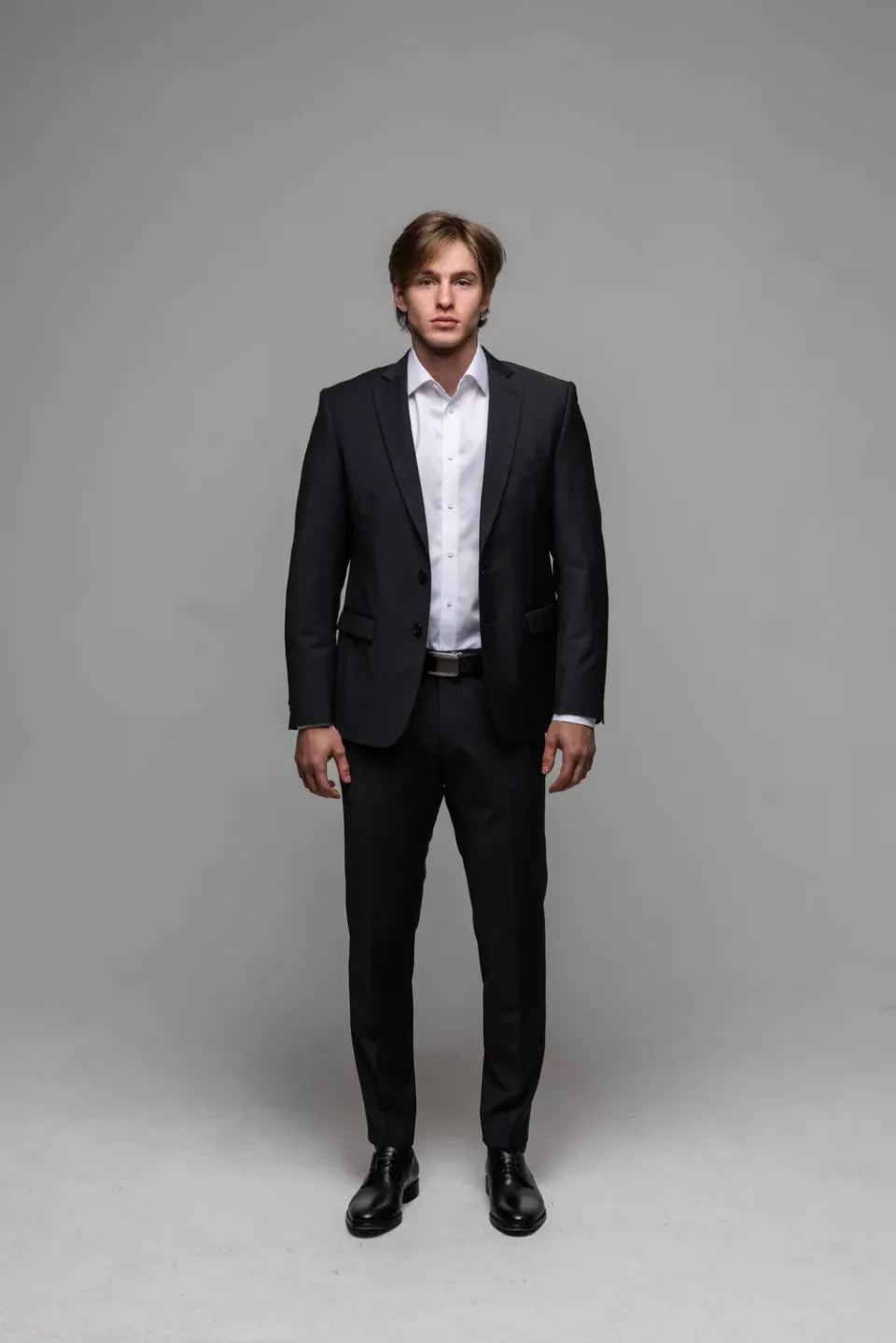 Alain Delon giacca abito nero Basic slim fit lana XL