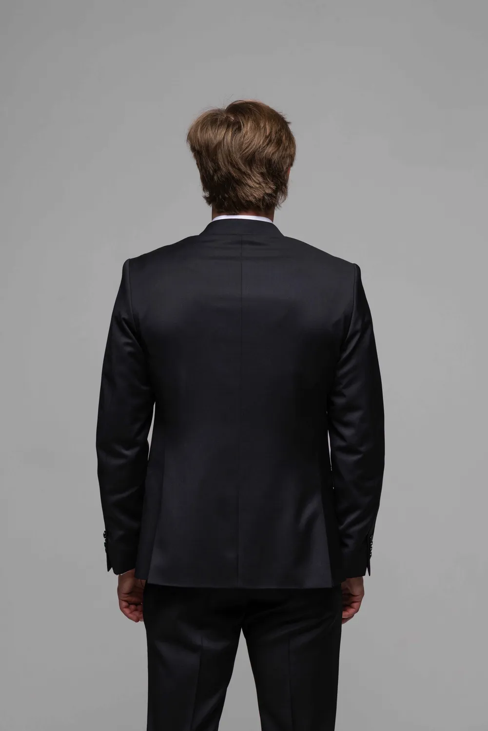 Alain Delon abito nero lana Super 130s slim fit XL