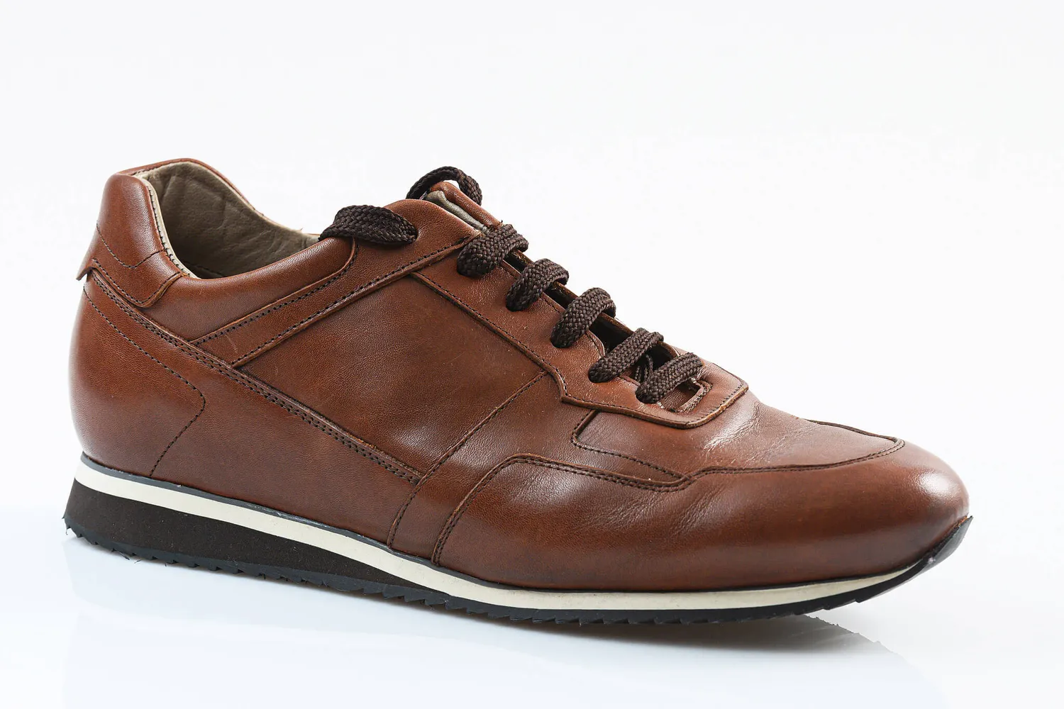 Alain Delon sneakers marrone pelle vitello taglia 46