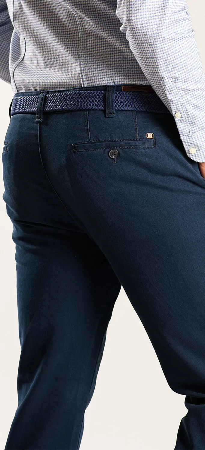 Alain Delon Pantaloni Blu Cotone Uomo Slim 35/34