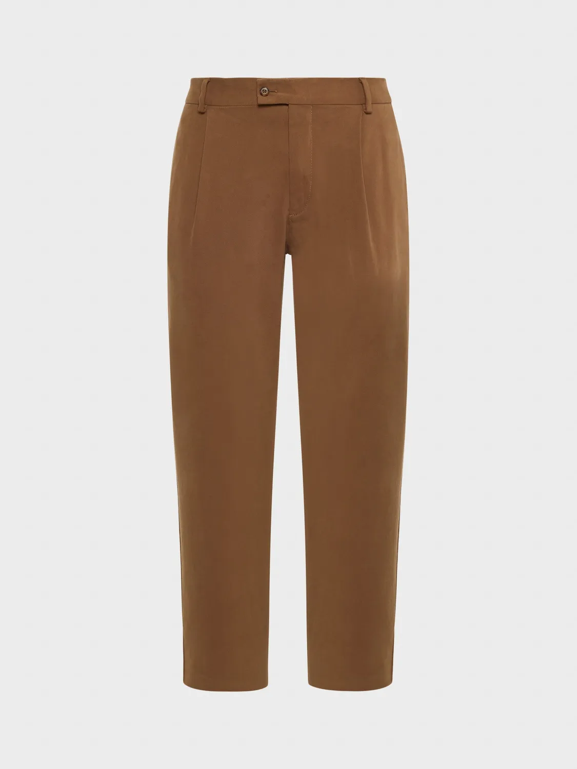 Caruso pantalone carrot fit cotone cammello
