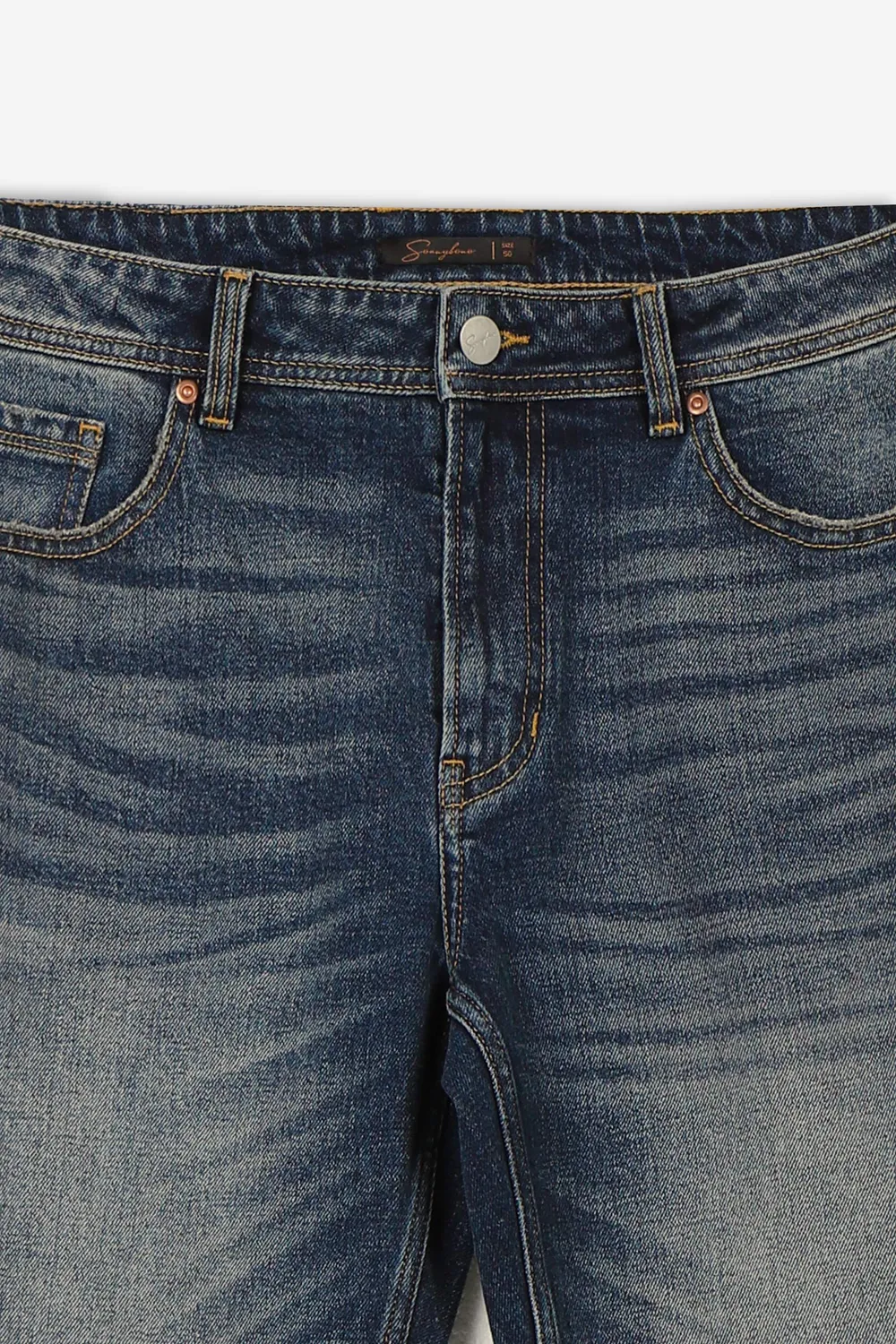 Sonny Bono Jeans Denim Cropped Bleu Cotone