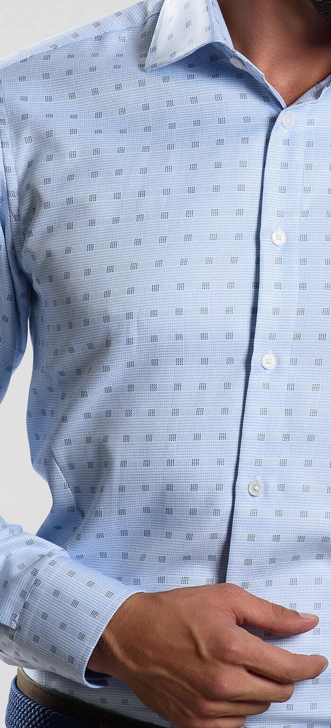 Alain Delon Blue Classic Fit camicia taglia 45 quadretti