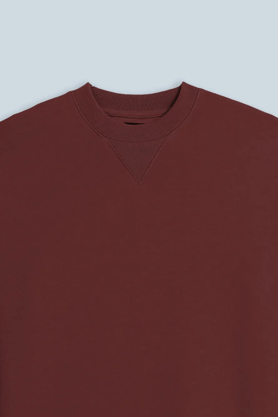 Sonny Bono Basic felpa girocollo bordeaux tinta unita