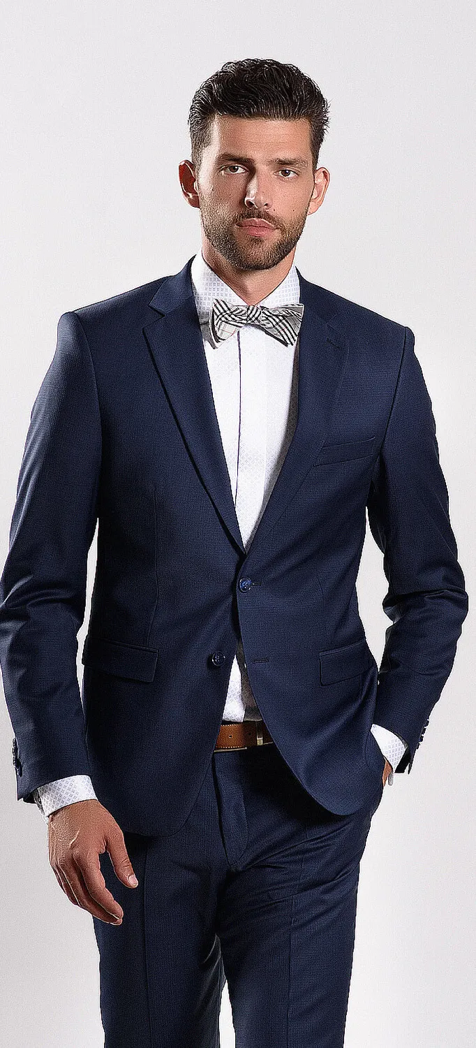 Alain Delon abito blu navy fantasia slim fit 2 pezzi