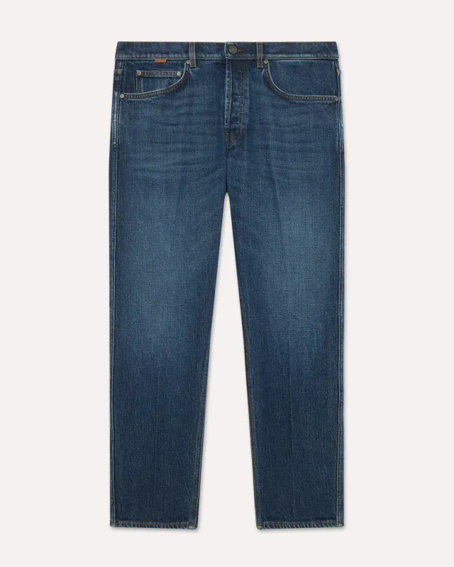 Lardini jeans blu scuro denim stretch carrot fit