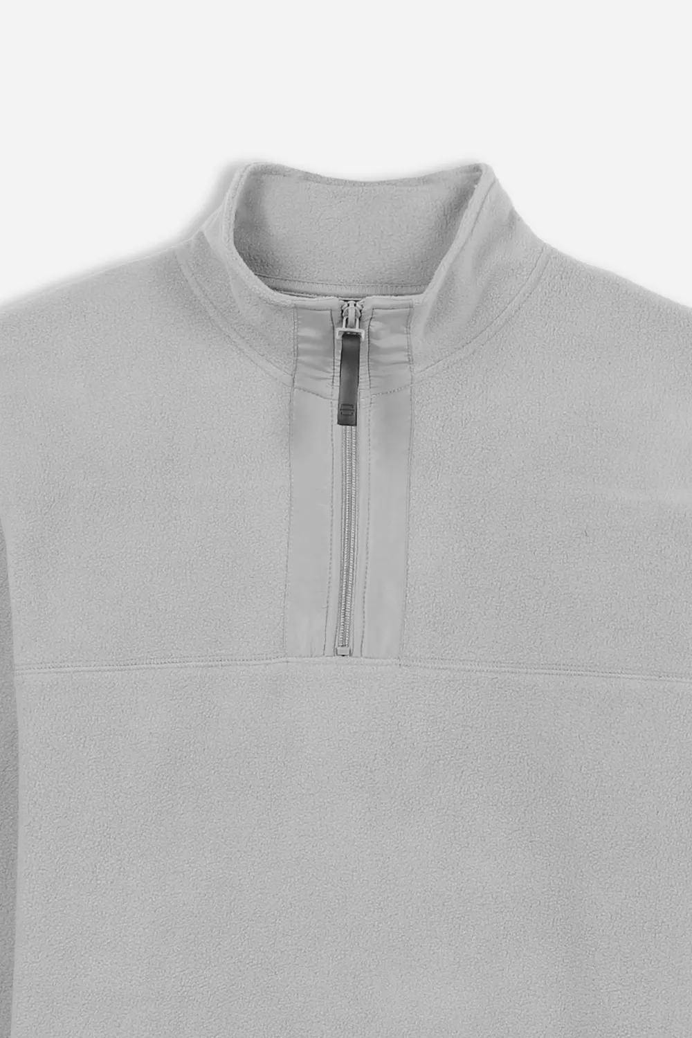 Sonny Bono Pile Felpa Mezza Zip Collo Alto Grigio