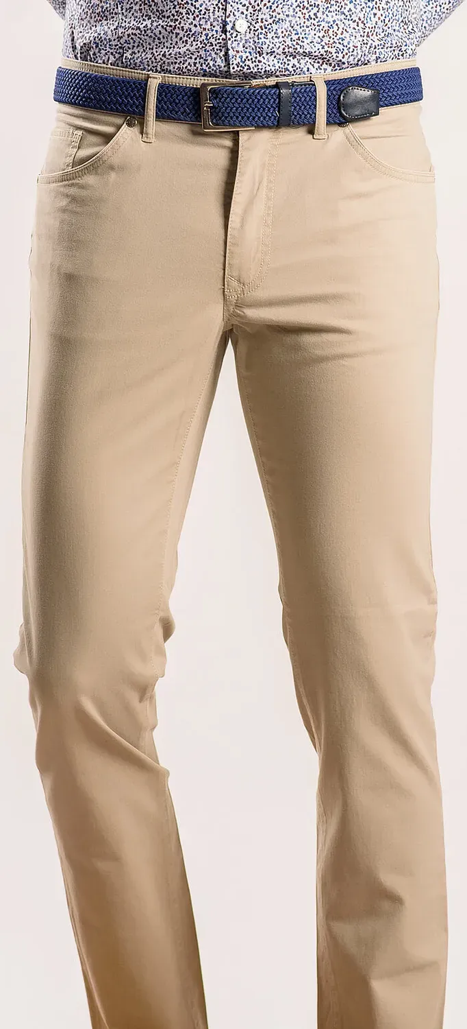 Alain Delon jeans beige slim elasticizzati