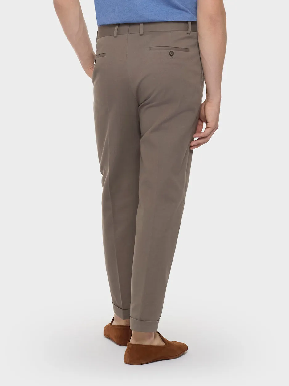 Caruso Norma pantalone carrot fit flanella lana beige