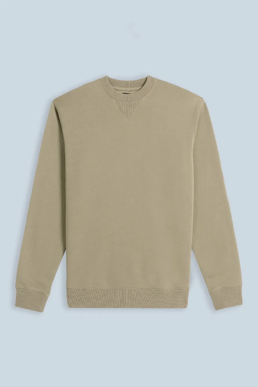 Sonny Bono Basic felpa girocollo beige tinta unita
