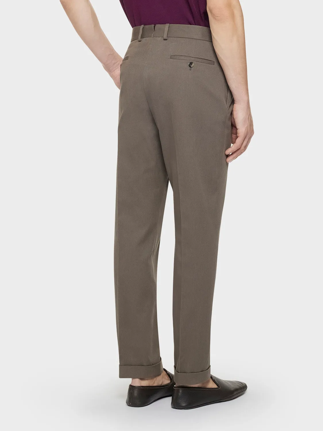 Caruso pantalone carrot-fit marrone cotone