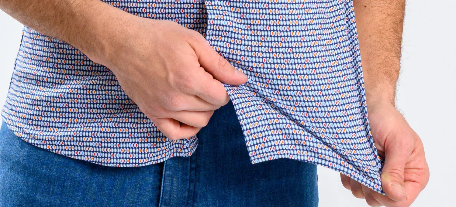 Alain Delon camicia manica corta extra slim fantasia jersey