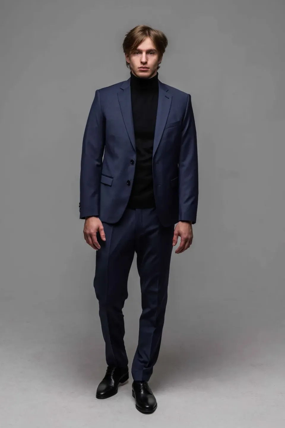 Alain Delon abito slim fit blu microfantasia 50 stretch