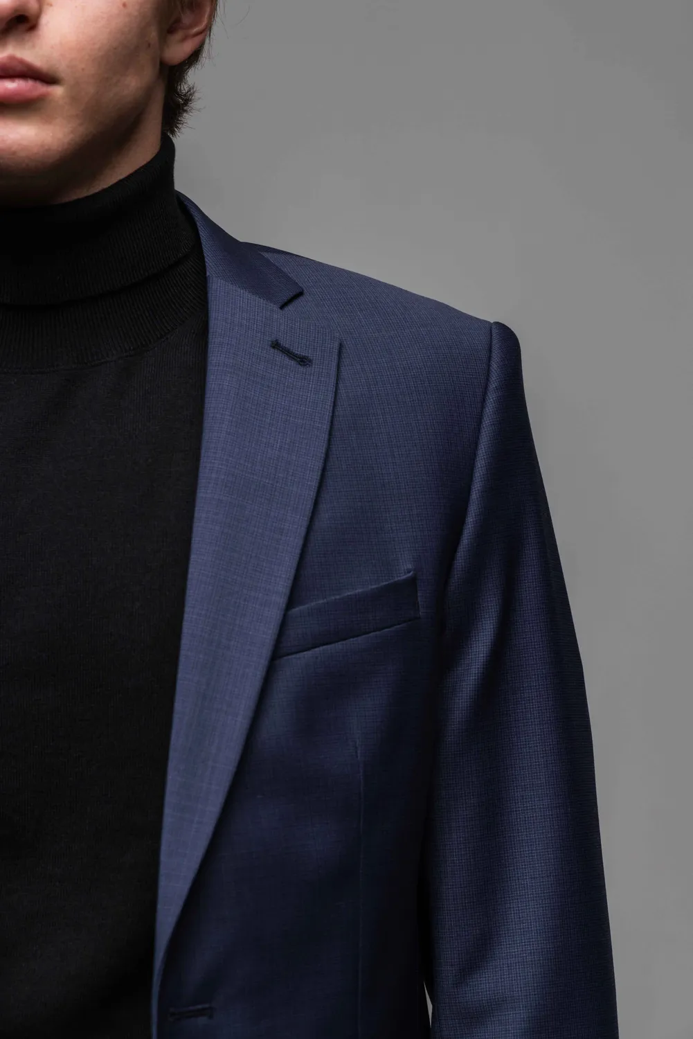 Alain Delon abito slim fit blu microfantasia 50 stretch